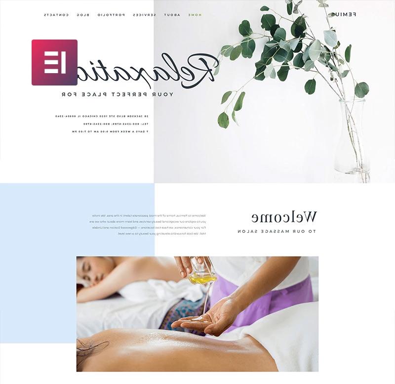 Femius - Massage Salon Ready-to-Use Minimal Elementor WordPress Theme